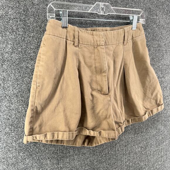 Asos Shorts Womens 6 Beige Khaki Cargo High Rise Comfort Bohemian Casual - Picture 7 of 11